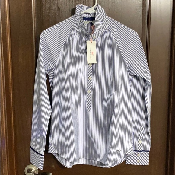 Vineyard Vines Stripe Ruffle Popover - Picture 2 of 8